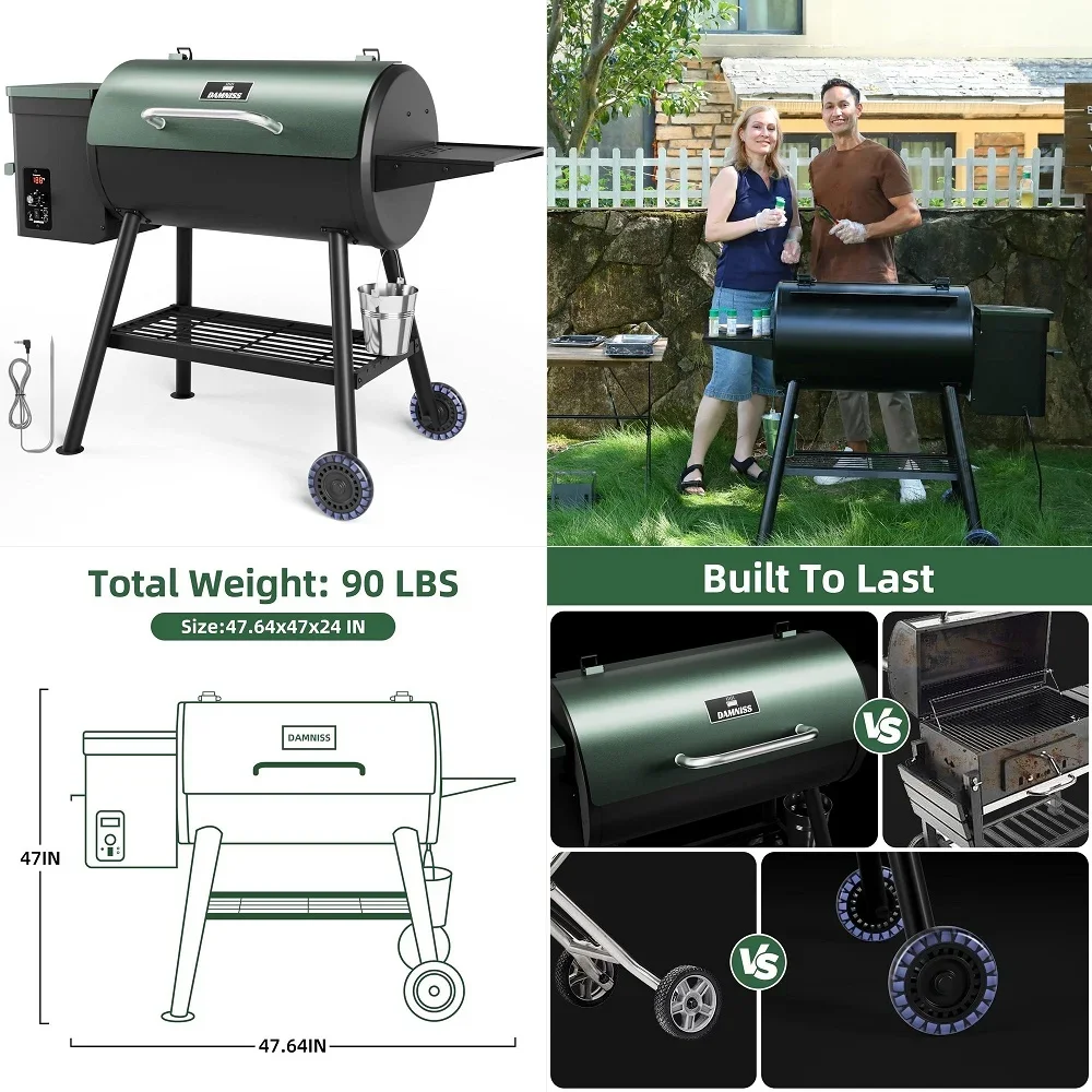 Pellet Smoker BBQ Grill with Latest PID Technology LCD Controller 565 SQ.IN Cook Area 8 In 1 Pellet Grill with Auto Temperature
Pellet Smoker BBQ Grill with Latest PID Technology LCD Controller 565 SQ.IN Cook Area 8 In 1 Pellet Grill with Auto Temperature