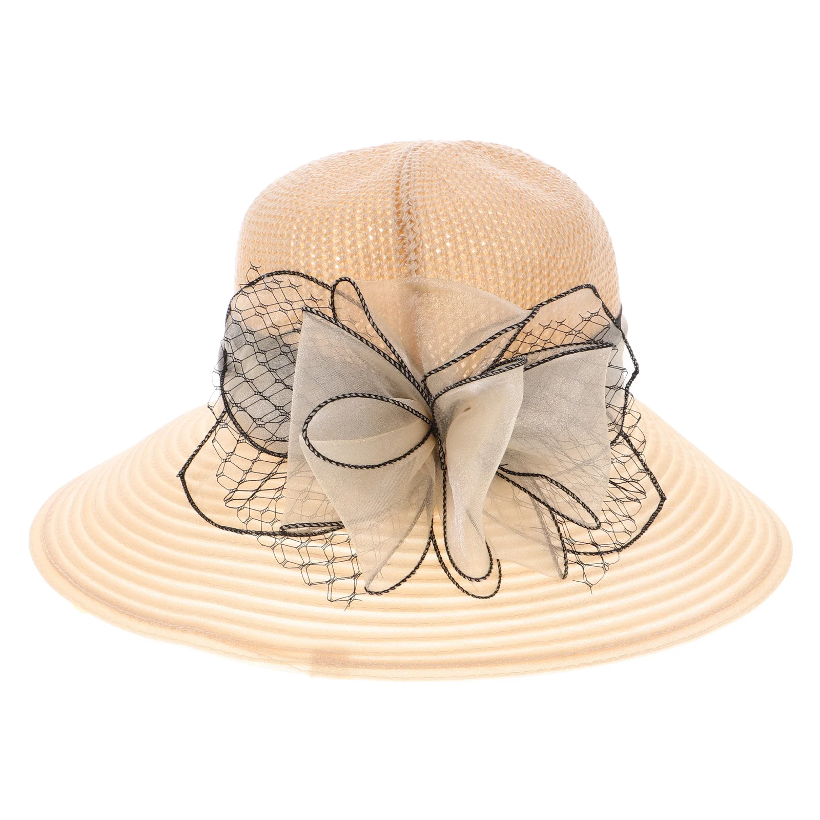 Women Organza Hat Beige 56-58cm Large Brim Summer Sun Cap Floral Fascinators Bucket Bowler Hat for Beach Wedding Tea Party 
Women Organza Hat Beige 56-58cm Large Brim Summer Sun Cap Floral Fascinators Bucket Bowler Hat for Beach Wedding Tea Party