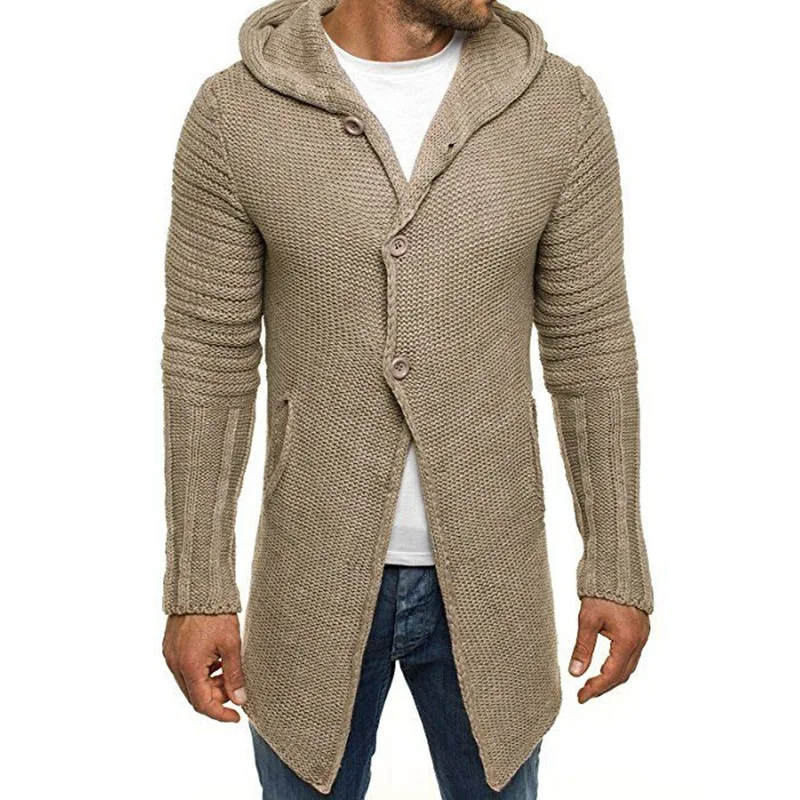 Men's Trench Knitted Sweater Jacket Fall/Winter Hooded Knit Cardigan Long Sleeve Mid-Length Sweater Jacket Male Overcoat
Men's Trench Knitted Sweater Jacket Fall/Winter Hooded Knit Cardigan Long Sleeve Mid-Length Sweater Jacket Male Overcoat