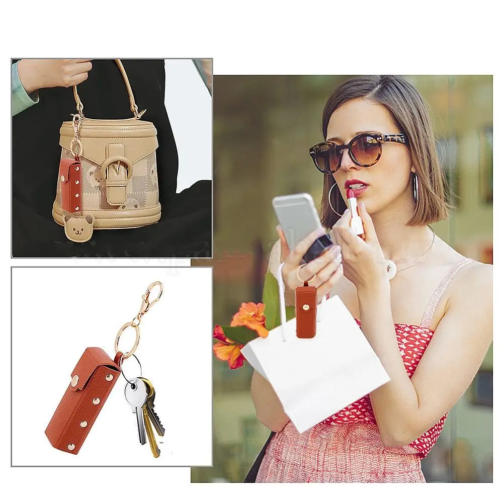 Simple Pu Leather Lipstick Bag Lipstick Storage Box Makeup Bag Mini Cosmetic Bag with Mirror Keychain Key Chain Travel
Simple Pu Leather Lipstick Bag Lipstick Storage Box Makeup Bag Mini Cosmetic Bag with Mirror Keychain Key Chain Travel