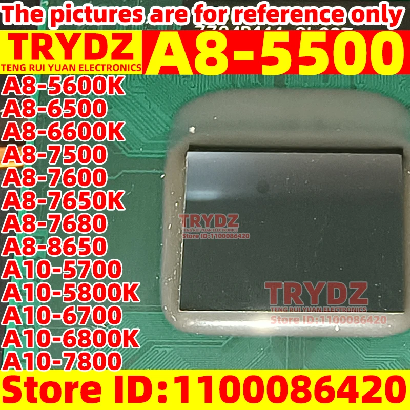 1шт A8-5500 A8-5600K A8-6500 A8-6600K A8-7500 A8-7600 A8-7650K A8-7680 A8-8650 A10-5700 A10-5800K A10-6700 A10-6800K A10-7800
1шт A8-5500 A8-5600K A8-6500 A8-6600K A8-7500 A8-7600 A8-7650K A8-7680 A8-8650 A10-5700 A10-5800K A10-6700 A10-6800K A10-7800