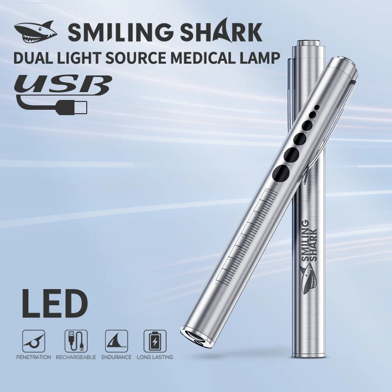 Smiling Shark LED Mini Flashlight Super Bright Torch light White Yellow Penlight Rechargeable Ideal for Medical Care YK1960
Smiling Shark LED Mini Flashlight Super Bright Torch light White Yellow Penlight Rechargeable Ideal for Medical Care YK1960