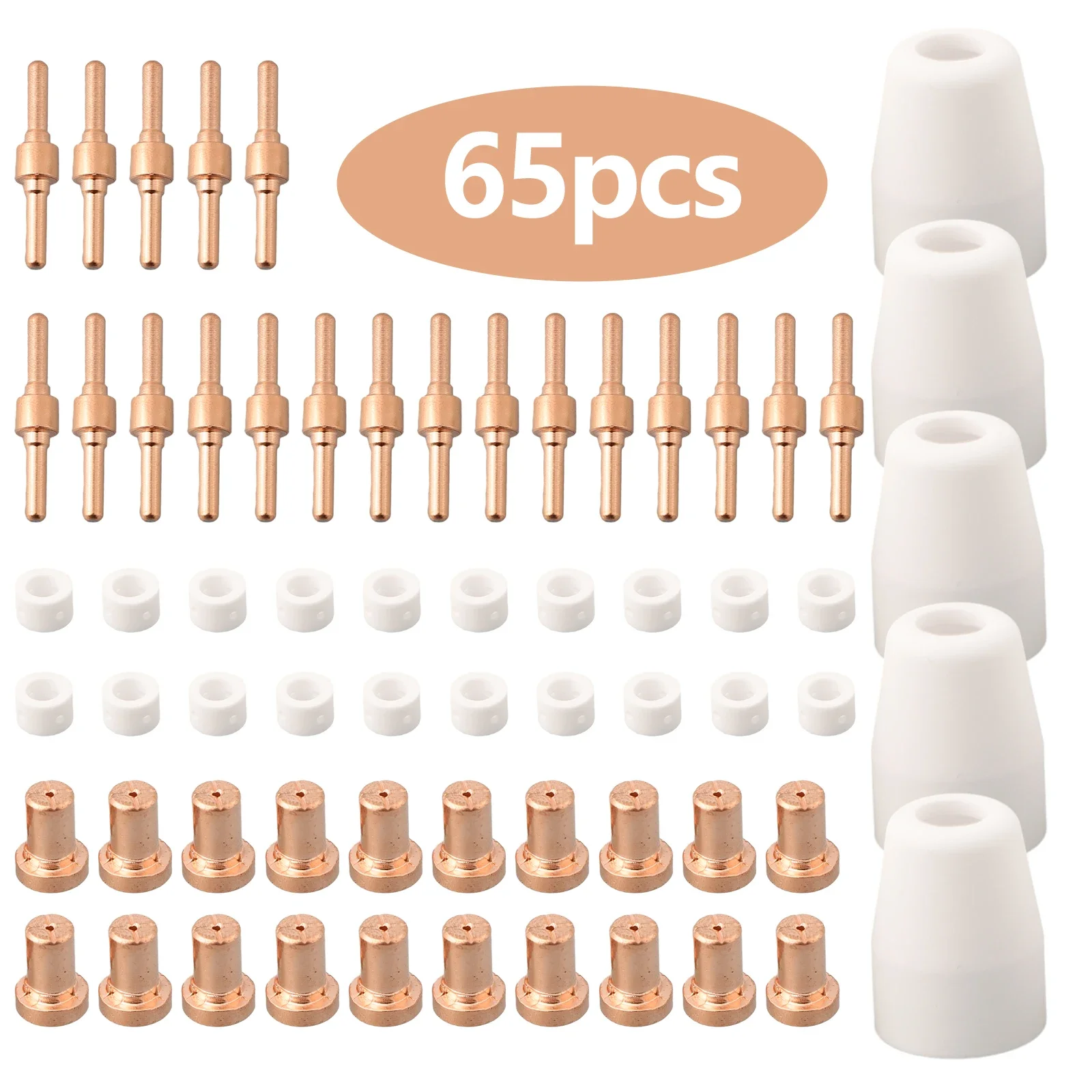 65pcs PT31 CUT30-50 Plasma Cutter Consumables Welding Accessories Kit Set Cutting Tips Hardware Accessories Replaceable Metal
65pcs PT31 CUT30-50 Plasma Cutter Consumables Welding Accessories Kit Set Cutting Tips Hardware Accessories Replaceable Metal