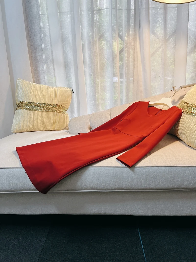 Тайское вечернее платье Ele Slim Fit красного цвета в стиле Хепберн, с V-образным вырезом, длинными рукавами, завышенной талией, из полиэфирного волокна
Тайское вечернее платье Ele Slim Fit красного цвета в стиле Хепберн, с V-образным вырезом, длинными рукавами, завышенной талией, из полиэфирного волокна