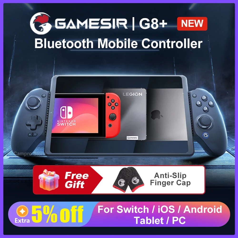 GameSir G8 Plus Bluetooth Gamepad Console Grade Controller with Hall Effect Stick & Trigger for Switch Android iOS PC and Tablet
GameSir G8 Plus Bluetooth Gamepad Console Grade Controller with Hall Effect Stick & Trigger for Switch Android iOS PC and Tablet