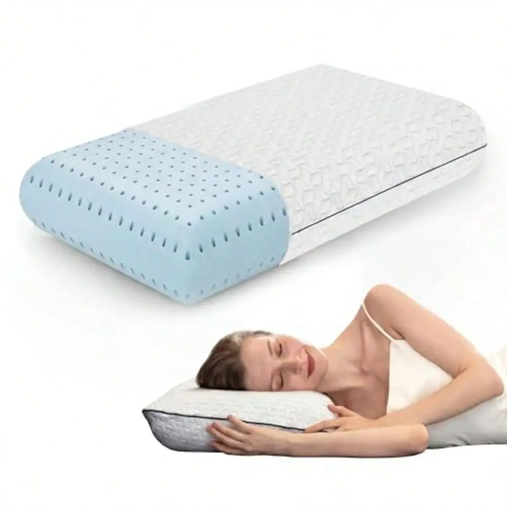 Cooling Gel Memory Foam Pillow, 1-Pack Standard Size Bed Pillow, Medium-Firm Support for Back, Side and Stomach Sleepers
Cooling Gel Memory Foam Pillow, 1-Pack Standard Size Bed Pillow, Medium-Firm Support for Back, Side and Stomach Sleepers