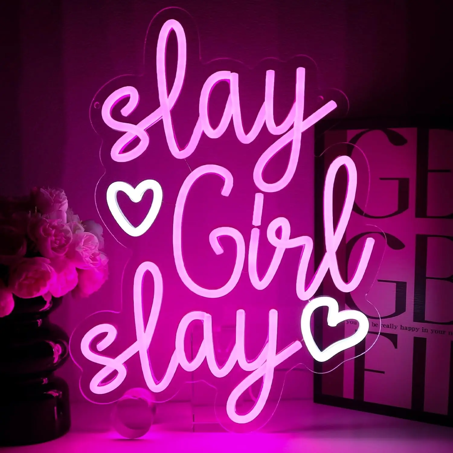 Slay Girl Slay Neon Sign Dimmable LED Neon Light for Bedroom Cafe Wedding USB Power Art Wall Lamp for Teen Girls Bedroom Decor
Slay Girl Slay Neon Sign Dimmable LED Neon Light for Bedroom Cafe Wedding USB Power Art Wall Lamp for Teen Girls Bedroom Decor