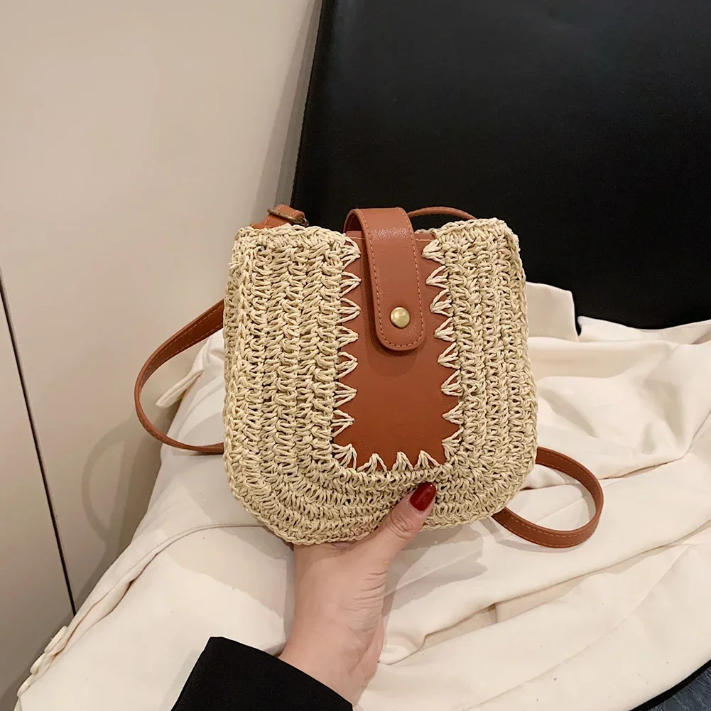 Women Crossbody Bags Bohemia Woven Beach Straw Bag Summer Handmade Paper Rope Simple Straw+Leather Casual Mobile Phone Bag
Women Crossbody Bags Bohemia Woven Beach Straw Bag Summer Handmade Paper Rope Simple Straw+Leather Casual Mobile Phone Bag