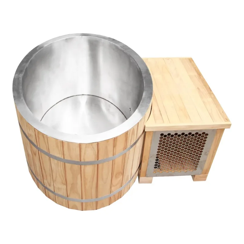 Stainless Steel Water Cold Plunge Tub with Chiller Thermo Pine Wood Bathtub 2-42℃ Ice Bath Chiller and Filter for Spa
Stainless Steel Water Cold Plunge Tub with Chiller Thermo Pine Wood Bathtub 2-42℃ Ice Bath Chiller and Filter for Spa