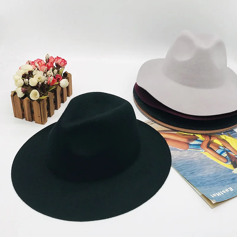 New Womens 100% Wool Fedora Hats Elegant Wide Brim Panama Fedora Wool Trilby Hat
New Womens 100% Wool Fedora Hats Elegant Wide Brim Panama Fedora Wool Trilby Hat