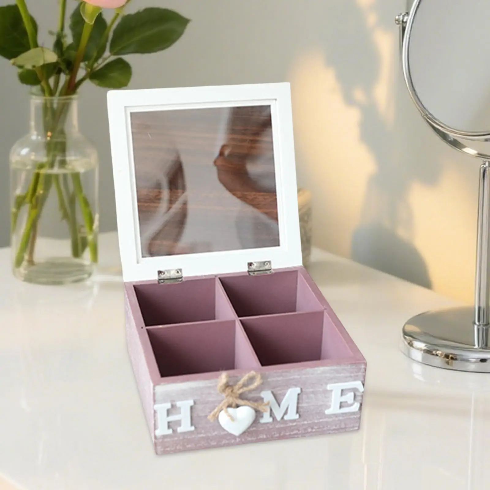 Wooden Storage Box Versatile 4 Compartments for Countertop Bedroom Bedside
Wooden Storage Box Versatile 4 Compartments for Countertop Bedroom Bedside