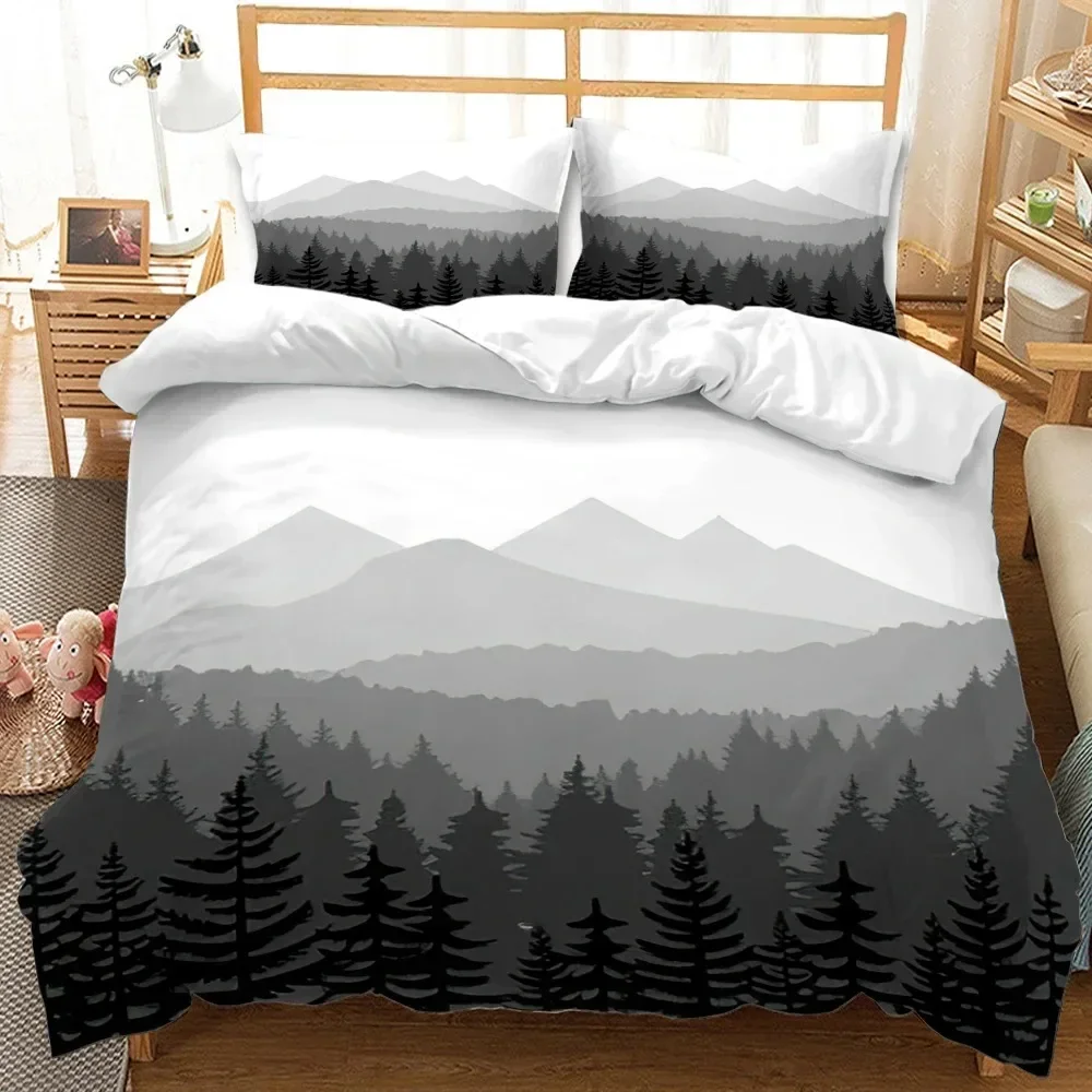Mountain Forest Duvet Cover Set Snow Mountain Winter Theme King Queen Size Comforter Cover for Kid Teen Polyester Bedding Set
Mountain Forest Duvet Cover Set Snow Mountain Winter Theme King Queen Size Comforter Cover for Kid Teen Polyester Bedding Set