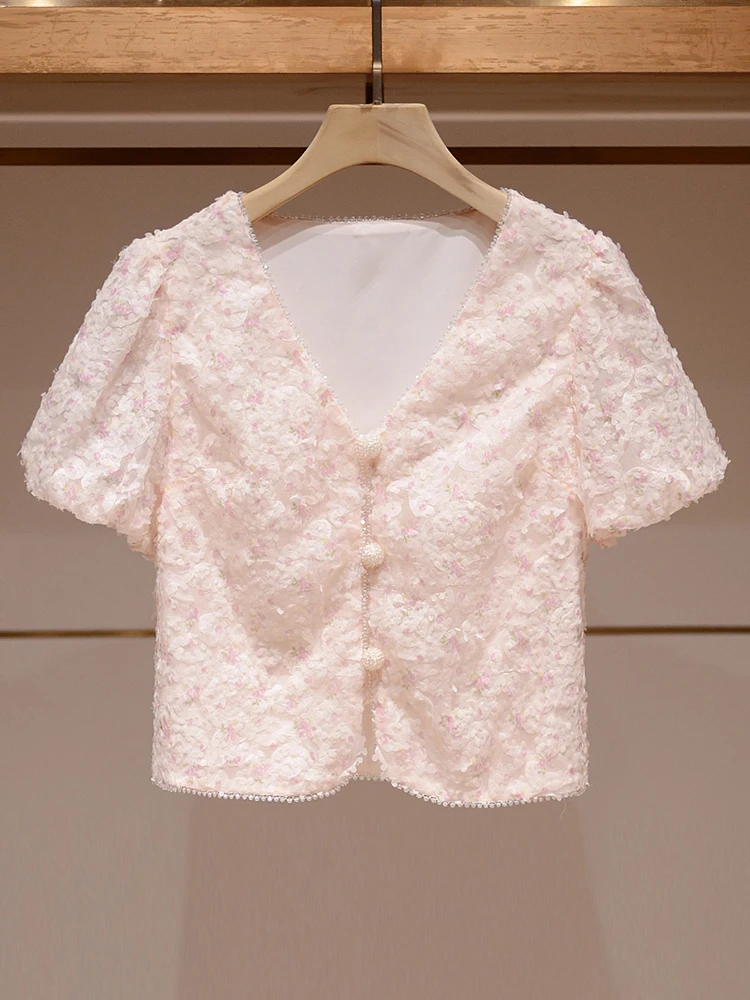 Женский топ Sweet Floral ort irt с v-образным вырезом Bubble Sve Top Commute Sle, дышащий, стандартного кроя, с цветочным принтом и пуговицами
Женский топ Sweet Floral ort irt с v-образным вырезом Bubble Sve Top Commute Sle, дышащий, стандартного кроя, с цветочным принтом и пуговицами