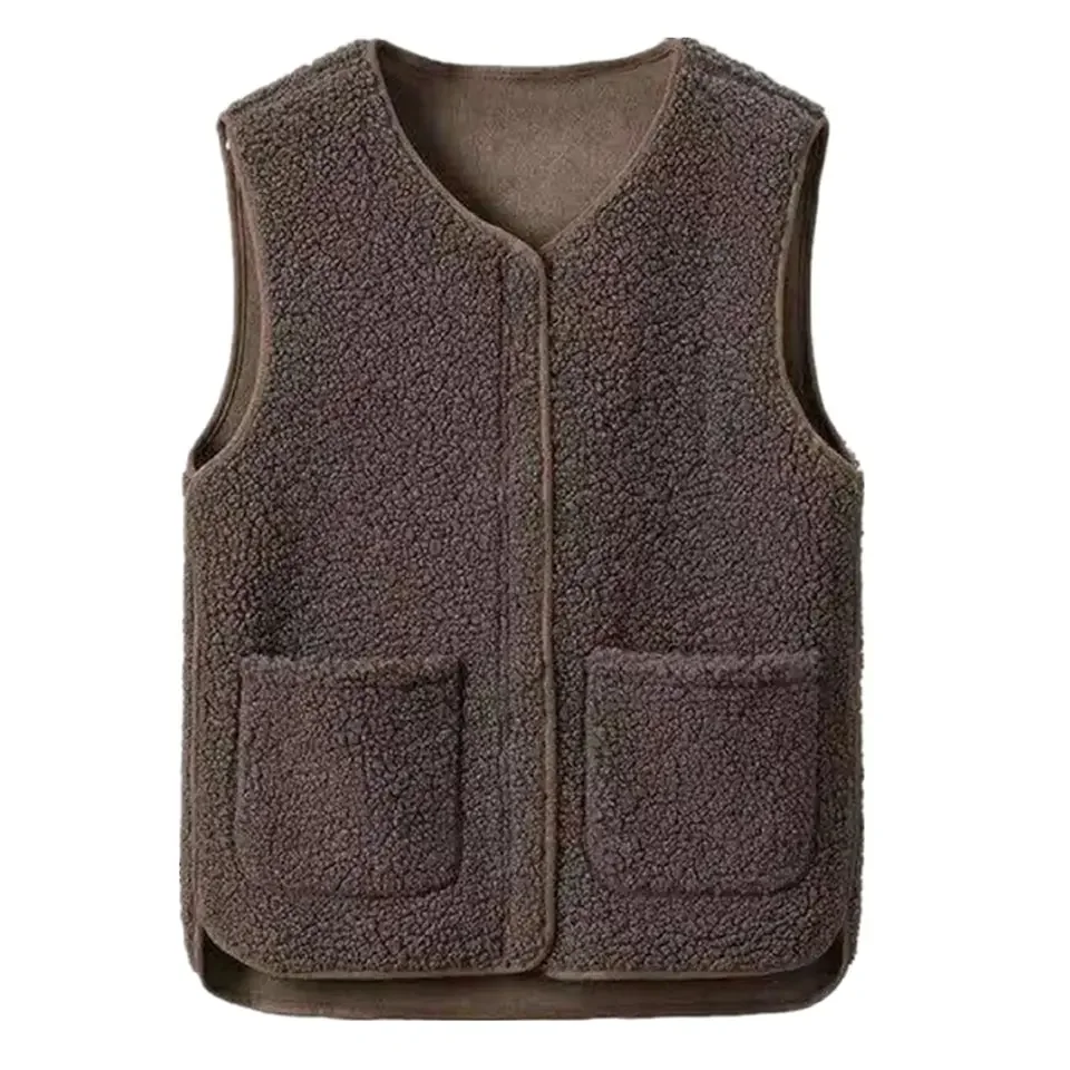 Plus Size Lamb Wool Fleece Vests Women's Winter Warm Thick Waistcoat Outerwear Zipper Sleeveless s With Pockets
Plus Size Lamb Wool Fleece Vests Women's Winter Warm Thick Waistcoat Outerwear Zipper Sleeveless s With Pockets