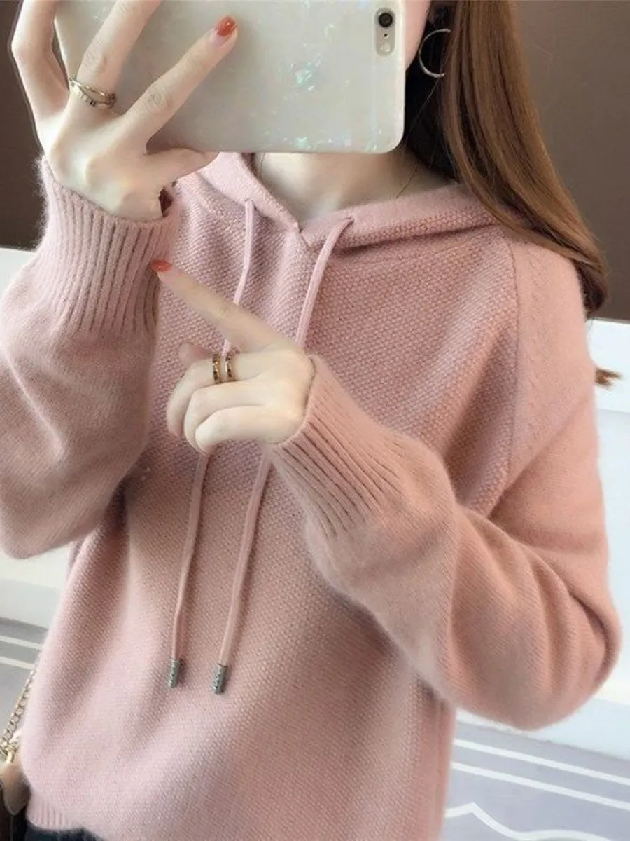 Loose Women's Hoodie Spring Autumn Pure Color Long Sleeve Knitted Jacket Health Ring Inner Knee Pad Short Style Casual Outerwear
Loose Women's Hoodie Spring Autumn Pure Color Long Sleeve Knitted Jacket Health Ring Inner Knee Pad Short Style Casual Outerwear