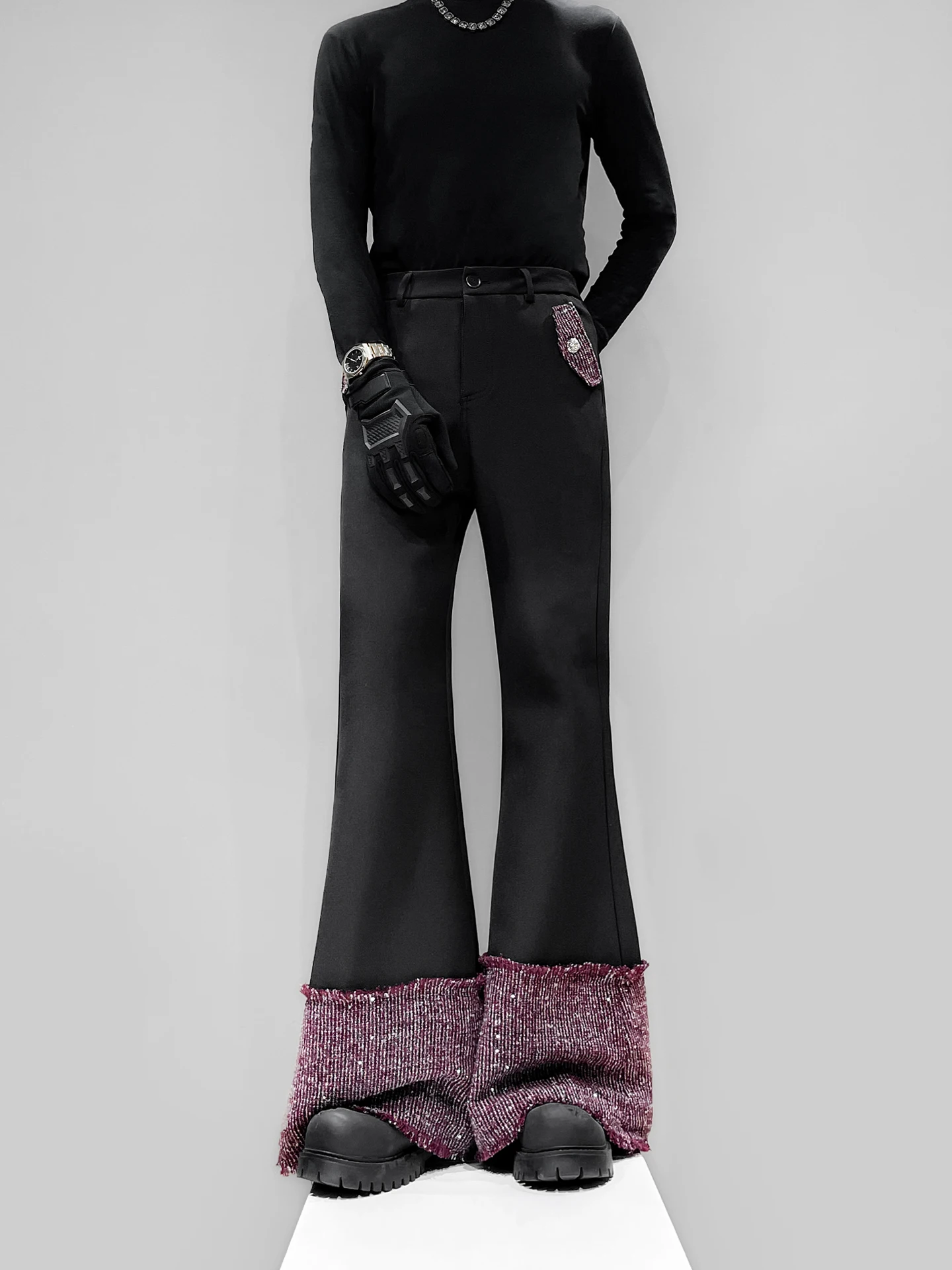 Мужские брюки с широкими штанинами, высокой талией, прямым кроем, молодежные, повседневные, черные, в пол, с цветными вставками
Мужские брюки с широкими штанинами, высокой талией, прямым кроем, молодежные, повседневные, черные, в пол, с цветными вставками