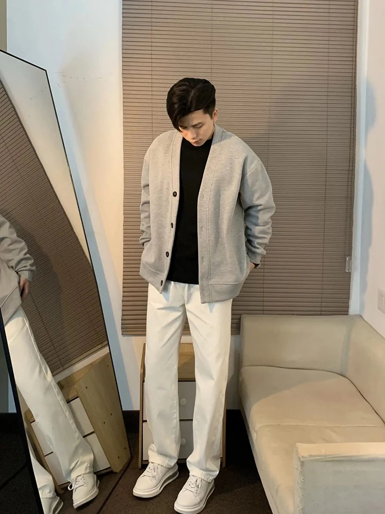 ay V-Ne Sweatirt Men's Early Autumn Faion Korean Sle Light Maturi Windbreaker Cardigan Jaet Polyester Fiber
ay V-Ne Sweatirt Men's Early Autumn Faion Korean Sle Light Maturi Windbreaker Cardigan Jaet Polyester Fiber