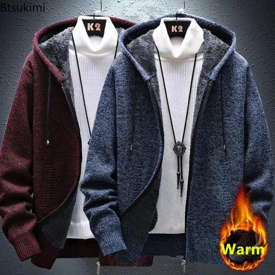 2025 Men's Sweater Cardigan Jacket Autumn Winter Knitted Sweater Coat Men Plush Thickened Warm Hooded Jacket Sweatshirts Male
2025 Men's Sweater Cardigan Jacket Autumn Winter Knitted Sweater Coat Men Plush Thickened Warm Hooded Jacket Sweatshirts Male