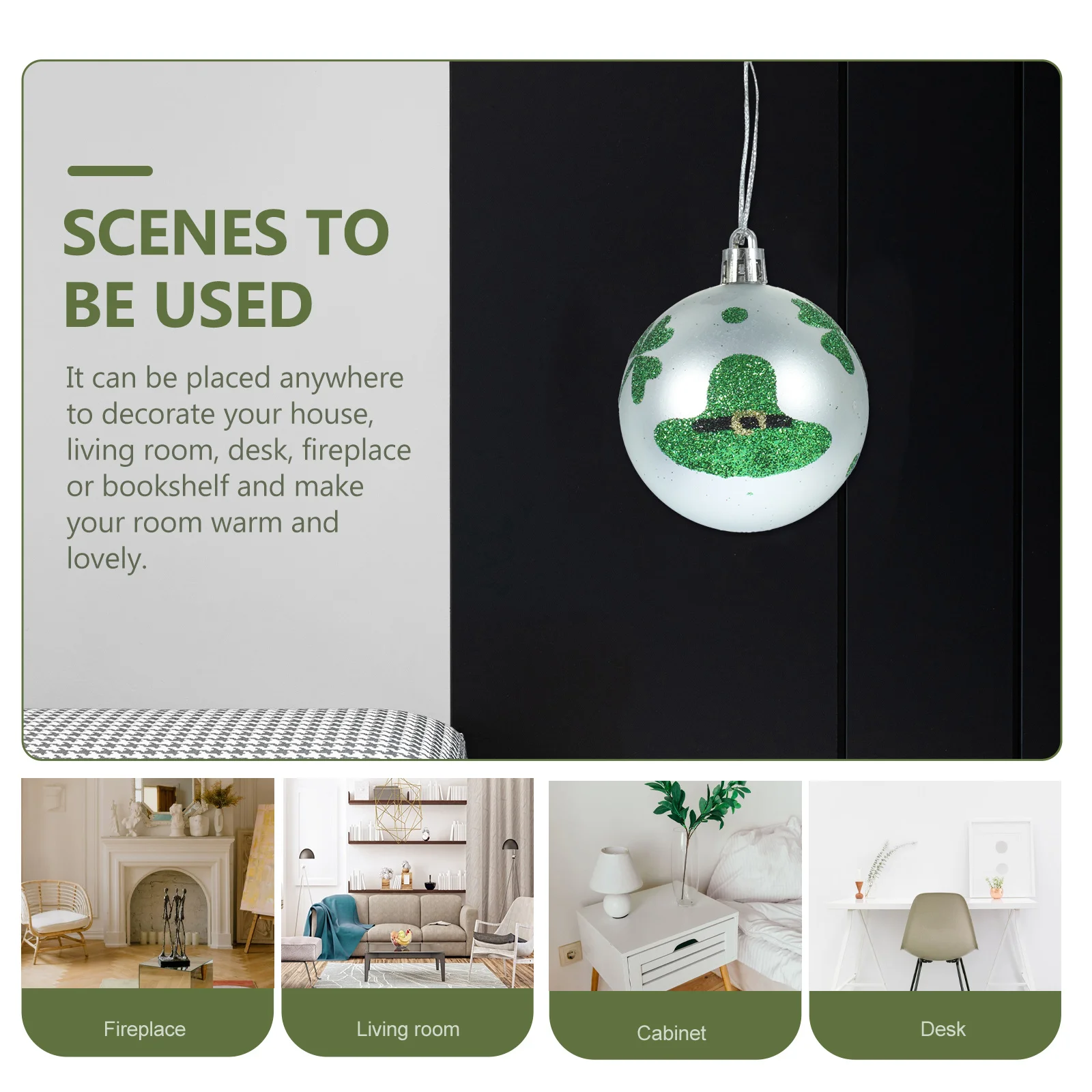 12Pcs St. Patrick's Day Tree Hanging Balls Shamrock Theme Decoration Set Wear-Resistant Festival Supplies St Patricks Decor
12Pcs St. Patrick's Day Tree Hanging Balls Shamrock Theme Decoration Set Wear-Resistant Festival Supplies St Patricks Decor