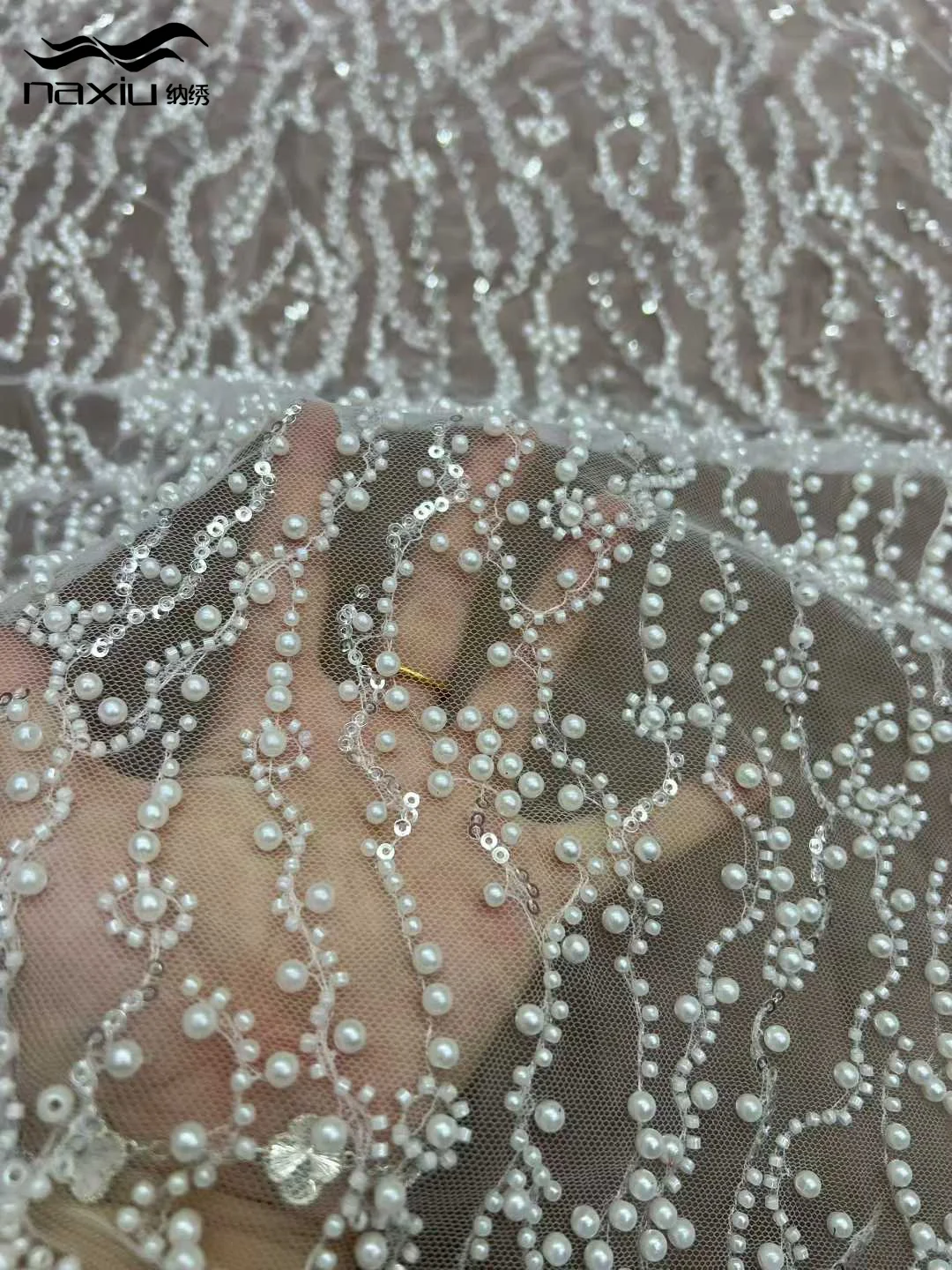 Madison White Nigeria Lace African Lace Fabric with Beads Sequins High Quality Nigerian Mesh Net Lace Fabric for Wedding Dress
Madison White Nigeria Lace African Lace Fabric with Beads Sequins High Quality Nigerian Mesh Net Lace Fabric for Wedding Dress