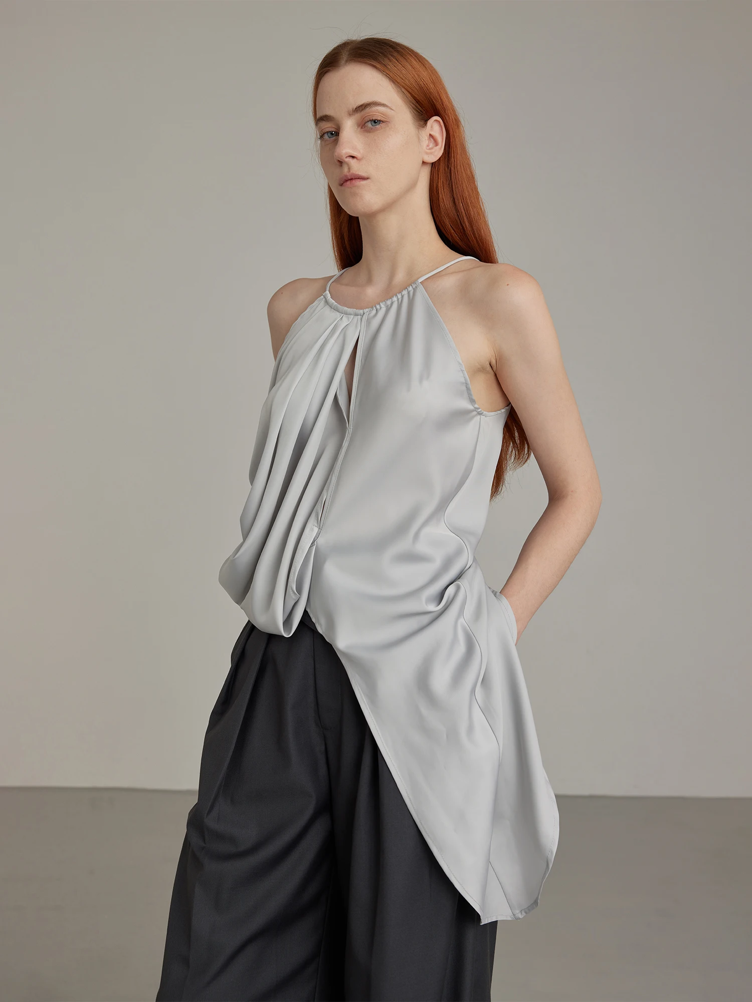 Openroles Asymmetric Hollow out Backless Neckline Women's Top Sleeveless Outerwear Summer Polyester Spandex Casual Wear
Openroles Asymmetric Hollow out Backless Neckline Women's Top Sleeveless Outerwear Summer Polyester Spandex Casual Wear