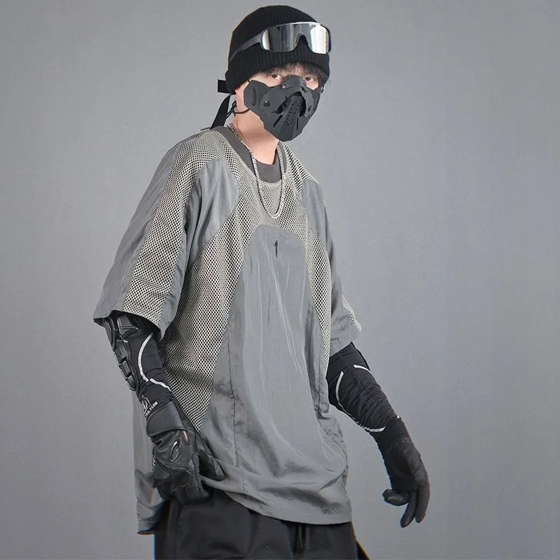 Summer Breathable Mesh T-Shirts Women Punk Hip Hop Short Sleeve T Shirt Oversized Harajuku Splicing Casual Tees Tops Techwear
Summer Breathable Mesh T-Shirts Women Punk Hip Hop Short Sleeve T Shirt Oversized Harajuku Splicing Casual Tees Tops Techwear