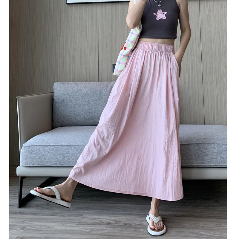 Summer Lady Chic Ruched Designer Midi Skirts Girls Ins Fashion High Waist Skirts Women Solid Thin A-line Short Dress
Summer Lady Chic Ruched Designer Midi Skirts Girls Ins Fashion High Waist Skirts Women Solid Thin A-line Short Dress