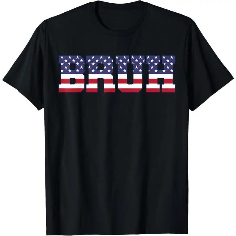 Funny Bruh T-shirt Men's Patriotic American Flag Print USA Humor Graphic Tee Streetwear Hip Hop Casual Top
Funny Bruh T-shirt Men's Patriotic American Flag Print USA Humor Graphic Tee Streetwear Hip Hop Casual Top
