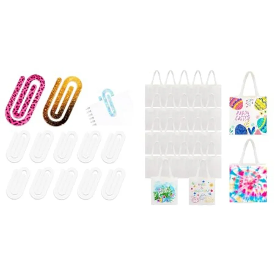 Bundle of 12 Pcs Sublimation Blanks Bulk Acrylic Jumbo Paper Clips and 24 Pack 8 x 8.75 inch Sublimation Blanks Bulk Mini Tote
Bundle of 12 Pcs Sublimation Blanks Bulk Acrylic Jumbo Paper Clips and 24 Pack 8 x 8.75 inch Sublimation Blanks Bulk Mini Tote