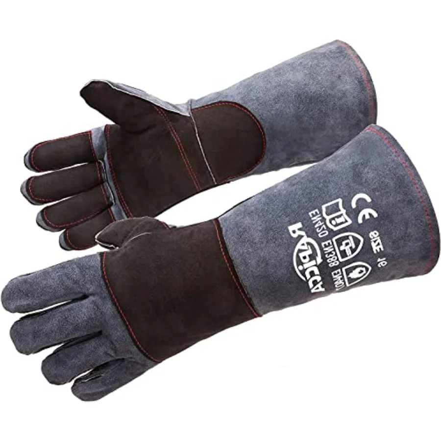 Fireplace Gloves Fire Heat Resistant: Dark-Grey 16IN 932℉ - Fireproof Leather for Fireplace Fire Pit Wood Stove Campfire Furnac
Fireplace Gloves Fire Heat Resistant: Dark-Grey 16IN 932℉ - Fireproof Leather for Fireplace Fire Pit Wood Stove Campfire Furnac