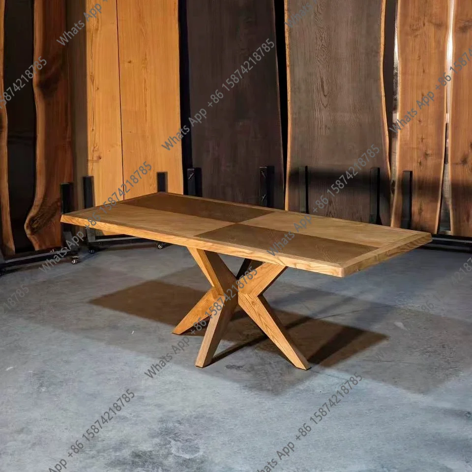 Medieval style designer household square solid wood dining table wabi style retro art color matching wood grain desk
Medieval style designer household square solid wood dining table wabi style retro art color matching wood grain desk