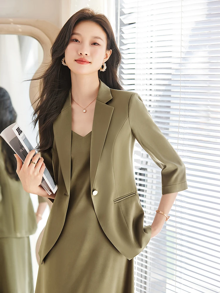 Women's Seven-Quarter Sleeve Suit Jacket Thin Formal Dress Set Elegant Quality Summer New Arrival Commute Style Polyester Fabric
Women's Seven-Quarter Sleeve Suit Jacket Thin Formal Dress Set Elegant Quality Summer New Arrival Commute Style Polyester Fabric