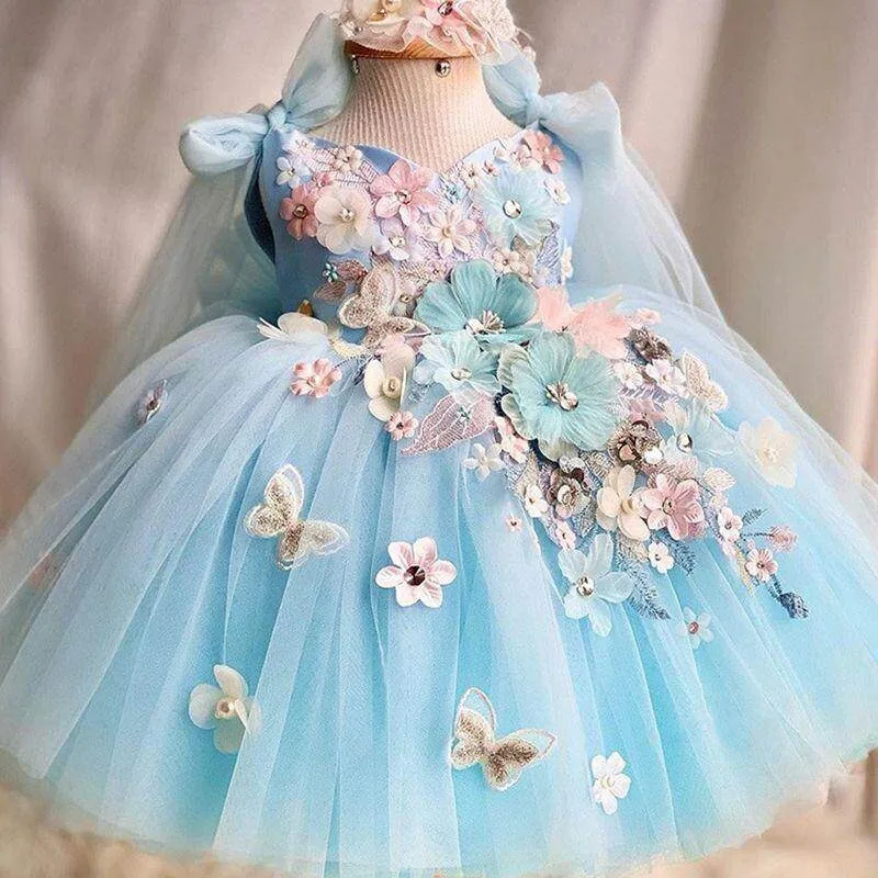 Blue 3D Flower Butterfly Appliques Girls Tutu Dress Puffy Tulle Kids Birthday Dress Wedding Party Princess Formal Gown
Blue 3D Flower Butterfly Appliques Girls Tutu Dress Puffy Tulle Kids Birthday Dress Wedding Party Princess Formal Gown