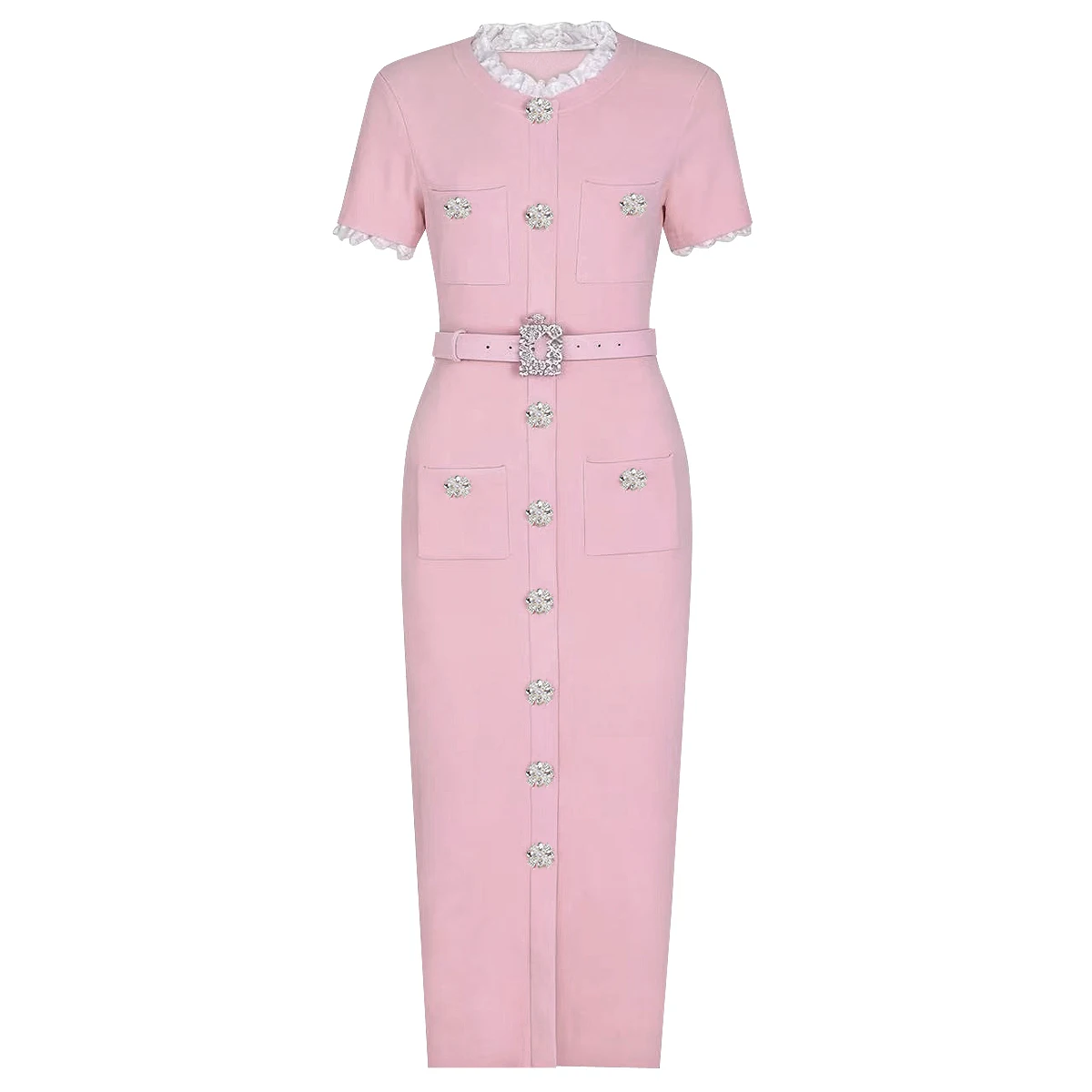 2026 New Luxury Short Sleeved Round Neck Lace Elastic Knitted Plush Slim Waistband Women's Dress High Quality
2026 New Luxury Short Sleeved Round Neck Lace Elastic Knitted Plush Slim Waistband Women's Dress High Quality