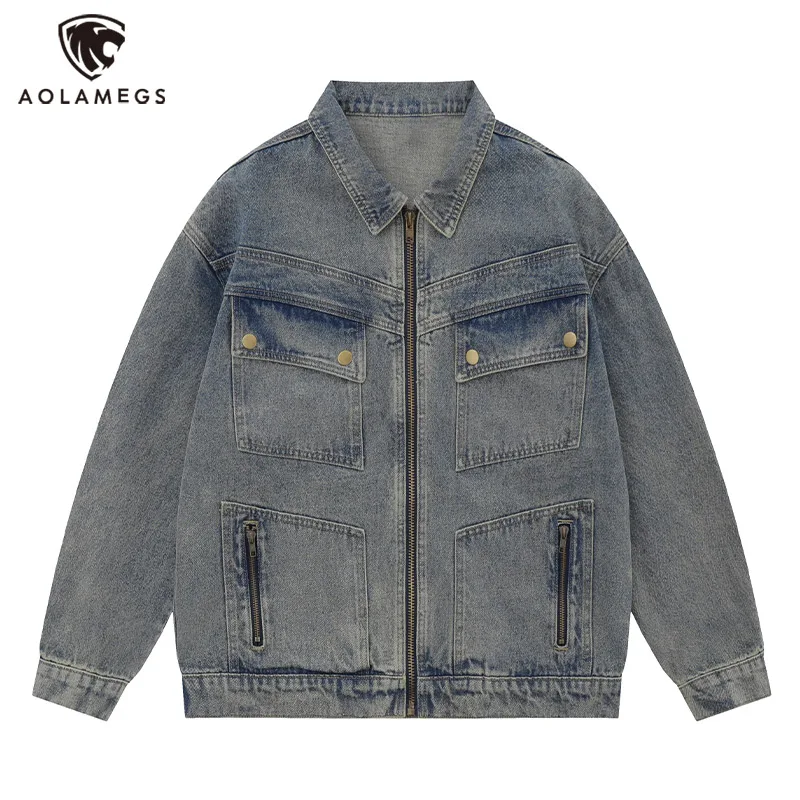 High Street Washed Solid Denim Jackets for Men Double Flap Pockets Zipper Jeans Jackets Oversized Autumn Men and Women Outwear
High Street Washed Solid Denim Jackets for Men Double Flap Pockets Zipper Jeans Jackets Oversized Autumn Men and Women Outwear