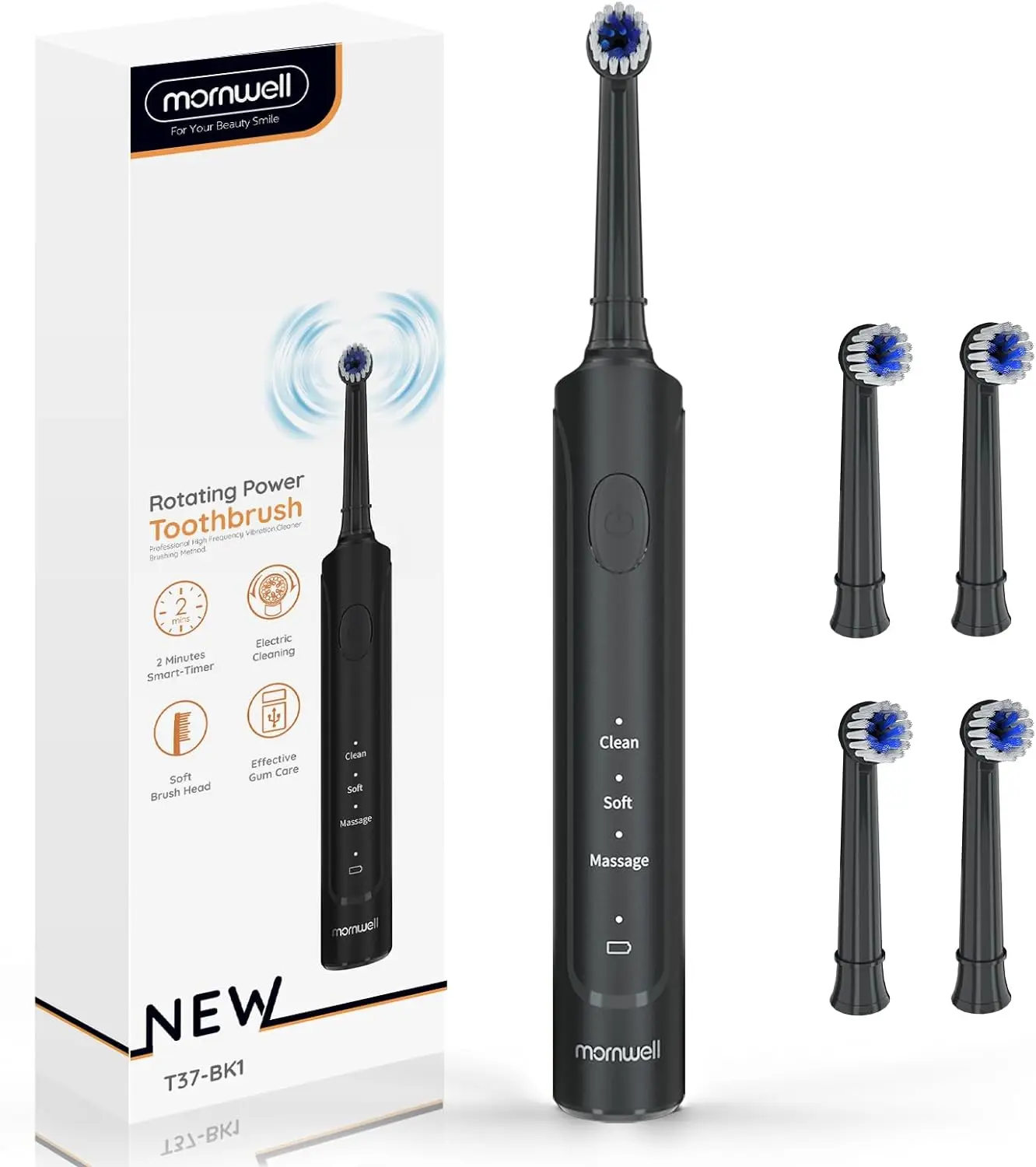 Electric Sonic Toothbrush 3 Modes USB Charge Adult Waterproof Ultrasonic Automatic Rotary Tooth 4 Brushes Replacement Heads
Electric Sonic Toothbrush 3 Modes USB Charge Adult Waterproof Ultrasonic Automatic Rotary Tooth 4 Brushes Replacement Heads