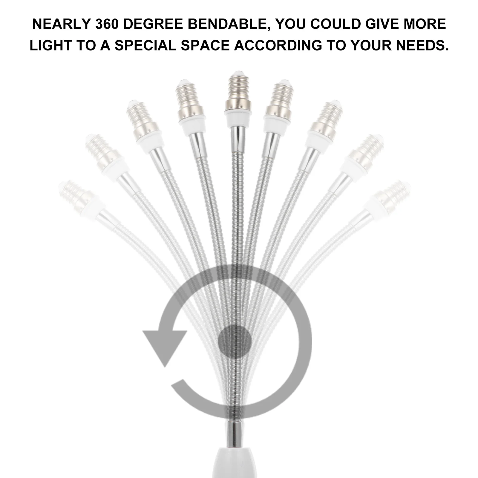 2 pcs Soft Tube Light Bulb Extender 39.5Cm Flexible Universal Lamp Holder 360° Adjustable Socket For Recessed Fixtures Bendable
2 pcs Soft Tube Light Bulb Extender 39.5Cm Flexible Universal Lamp Holder 360° Adjustable Socket For Recessed Fixtures Bendable