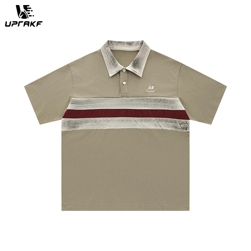 UPRAKF Vintage Polo Shirts Streetwear Patchwork Short Sleeve Cotton Distressed T Shirt Top Casual Fashion
UPRAKF Vintage Polo Shirts Streetwear Patchwork Short Sleeve Cotton Distressed T Shirt Top Casual Fashion