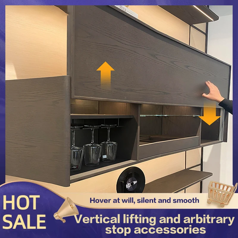 Cabinet vertical lift arbitrary stop track single door slide rail up and down arbitrary suspension sliding door slide hardware
Cabinet vertical lift arbitrary stop track single door slide rail up and down arbitrary suspension sliding door slide hardware