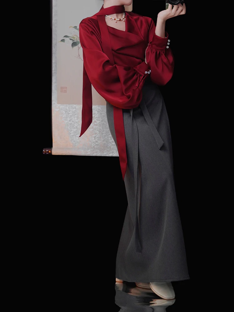 LuMingXi Original Hanfu Shirt Collar Song Dynasty Style Commute Women's High Waist Skirt Semi-Body New Chinese Style
LuMingXi Original Hanfu Shirt Collar Song Dynasty Style Commute Women's High Waist Skirt Semi-Body New Chinese Style