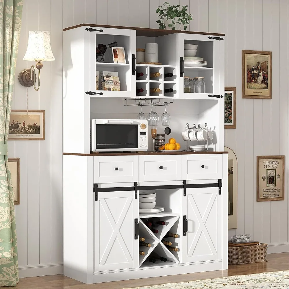 Farmhouse Bar Cabinet with Sliding Barn Door, Sideboard Buffet Cabinet with Wine & Glasses Rack, Storage Cabinet for Kitc
Farmhouse Bar Cabinet with Sliding Barn Door, Sideboard Buffet Cabinet with Wine & Glasses Rack, Storage Cabinet for Kitc
