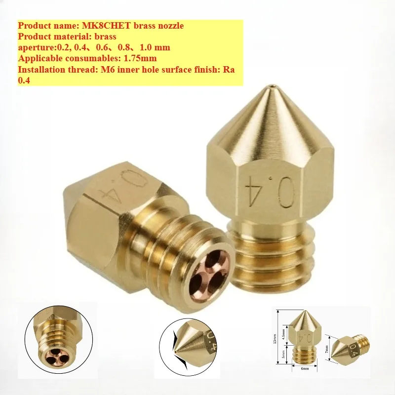 3D Printed Parts FOR MK8 Brass Three Hole Nozzle High Flow Clone CHT Nozzle High Temperature Resistance
3D Printed Parts FOR MK8 Brass Three Hole Nozzle High Flow Clone CHT Nozzle High Temperature Resistance