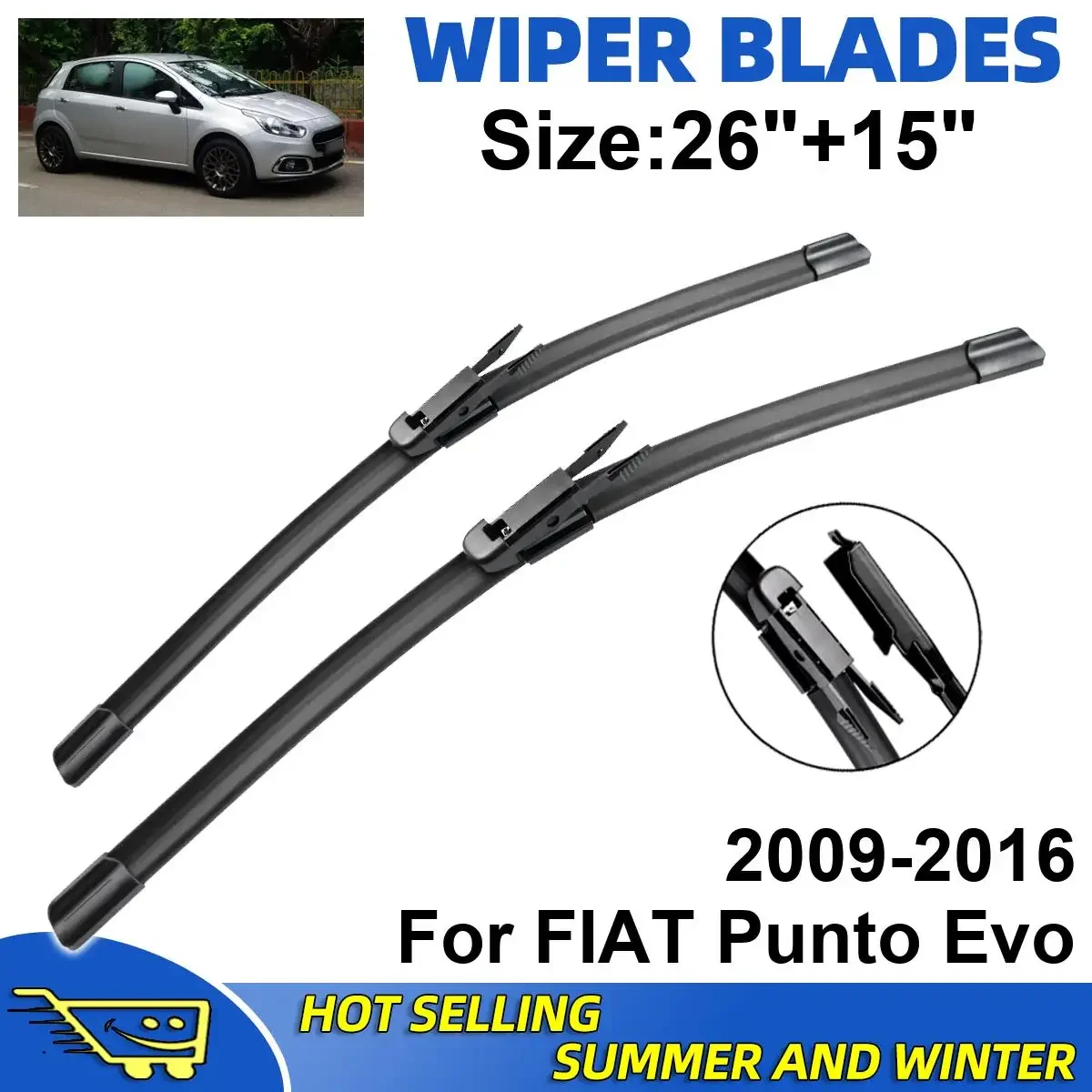 2PCS Wiper Blades Set Kit For FIAT Punto Evo 2009-2016 Front Windshield Brushes Windscreen Window Accessories
2PCS Wiper Blades Set Kit For FIAT Punto Evo 2009-2016 Front Windshield Brushes Windscreen Window Accessories