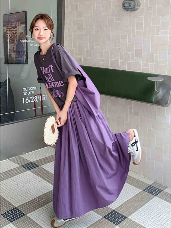 plus Size 300 Pou Faionable Purple Set Women's Summer f Skirt T-irt Two-Piece Set Trendy Long Pants ort Sve
plus Size 300 Pou Faionable Purple Set Women's Summer f Skirt T-irt Two-Piece Set Trendy Long Pants ort Sve
