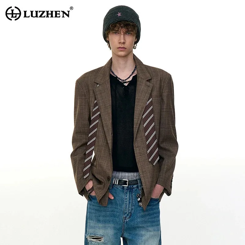 LUZHEN Luxury Elegant Social Loose Blazer Coat Men's Fashion 2025 New High Quality Stripe Necktie Decorate Casual Jacket JY3566
LUZHEN Luxury Elegant Social Loose Blazer Coat Men's Fashion 2025 New High Quality Stripe Necktie Decorate Casual Jacket JY3566
