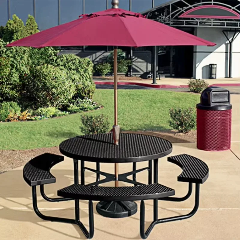 Outdoor Thermoplastic Picnic Set with Umbrella Hole Meshed Modular Table That Can Hold a Sunshade for Garden Use
Outdoor Thermoplastic Picnic Set with Umbrella Hole Meshed Modular Table That Can Hold a Sunshade for Garden Use