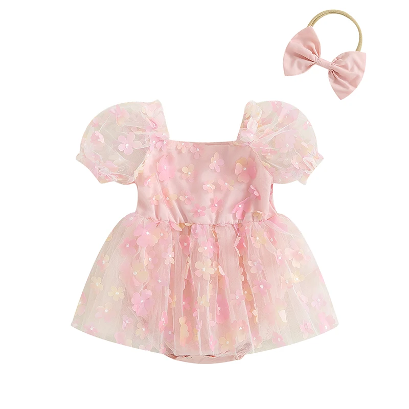 Newborn Infant Baby Girl Short Sleeve 3D Flower Rompers Ruffle Tulle Jumpsuit Princess Birthday Party Clothes Sunsuit Costume
Newborn Infant Baby Girl Short Sleeve 3D Flower Rompers Ruffle Tulle Jumpsuit Princess Birthday Party Clothes Sunsuit Costume