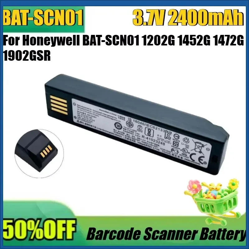 3.7V 2400mAh Barcode Scanner Battery For Honeywell BAT-SCN01 1202G 1452G 1472G 1902GSR 1911i, 1981i 100006732, 50121527-002
3.7V 2400mAh Barcode Scanner Battery For Honeywell BAT-SCN01 1202G 1452G 1472G 1902GSR 1911i, 1981i 100006732, 50121527-002
