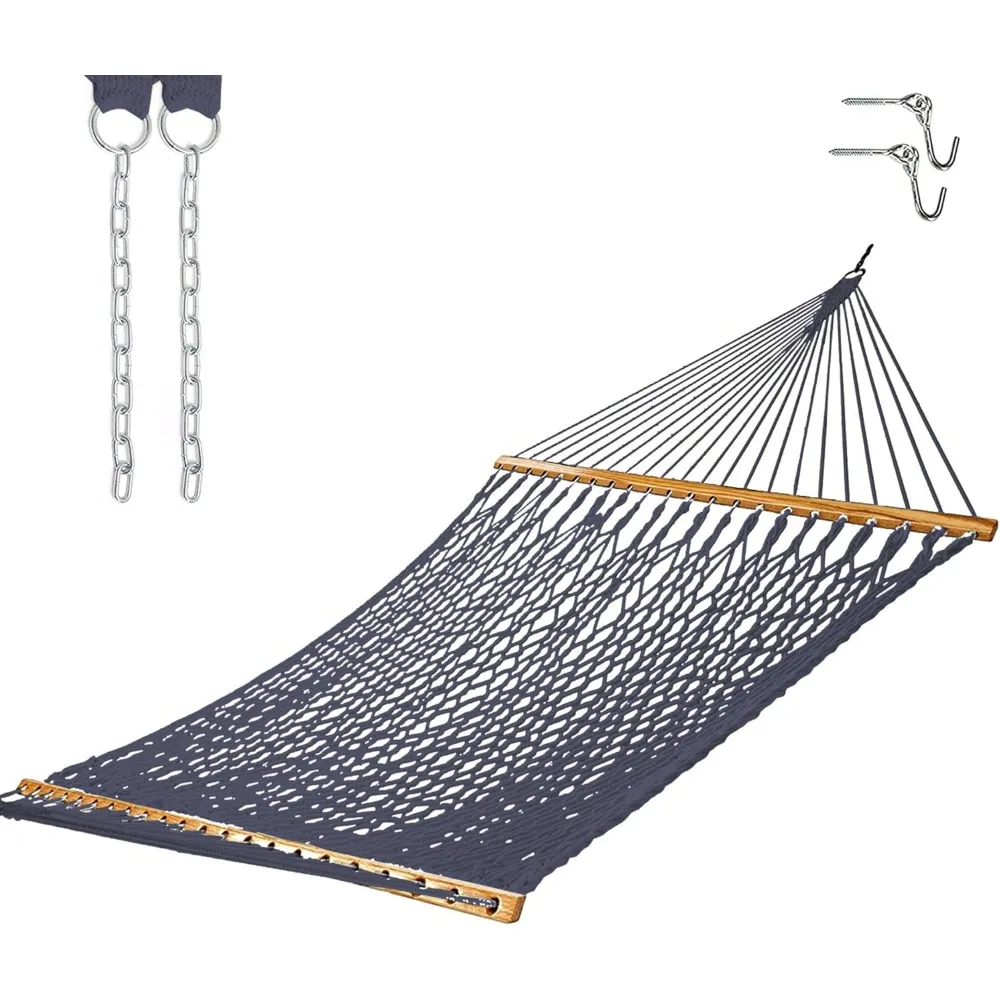 Living 13 ft. Double Traditional Hand Woven Navy Polyester Rope Hammock with Free Extension Chains, and Tree Hook,
Living 13 ft. Double Traditional Hand Woven Navy Polyester Rope Hammock with Free Extension Chains, and Tree Hook,