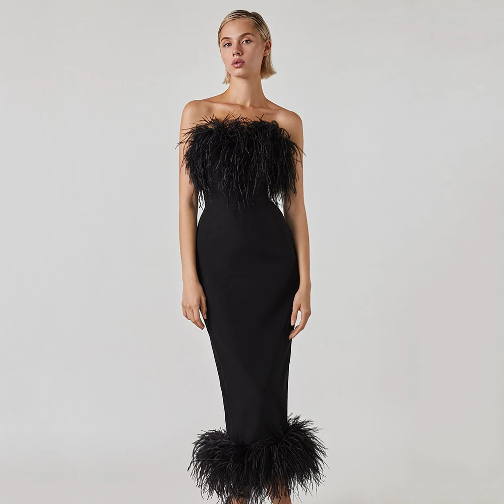 Elegant Women Bandage Dress 2023 New Sexy Feathers Strapless Clothes Club Party Celebrity Long Dresses
Elegant Women Bandage Dress 2023 New Sexy Feathers Strapless Clothes Club Party Celebrity Long Dresses